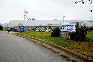 The U.S. Postal Service's Fayetteville processing and distribution facility at 2300 S. City Lake Road in Fayetteville. (File Photo/NWA Democrat-Gazette)